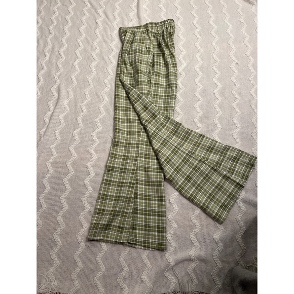 Shein Elastic Waist Plaid Flare Leg Pants. Size 2 - Picture 4 of 10